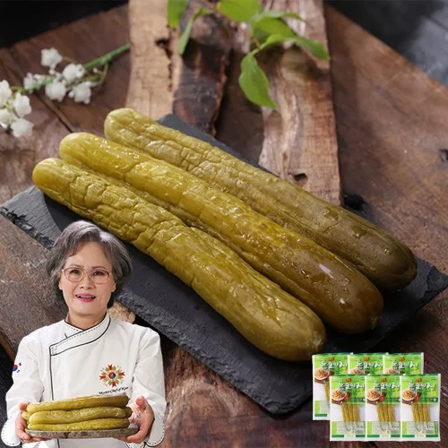 [04952] 정가네 이성자 명인 통오이지 6팩 장아찌 무침 국내산 절임 반찬 여름 반찬 이성자통오이지