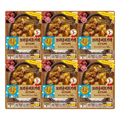 [05234] 오뚜기 오즈키친 브라운비프카레, 180g, 6개