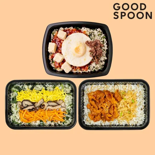 [05262] 굿스푼 맛있는 저당 도시락 3종 6팩 아침 점심 저녁 당조절 관리 간편 식단 곤약 나물밥 배달