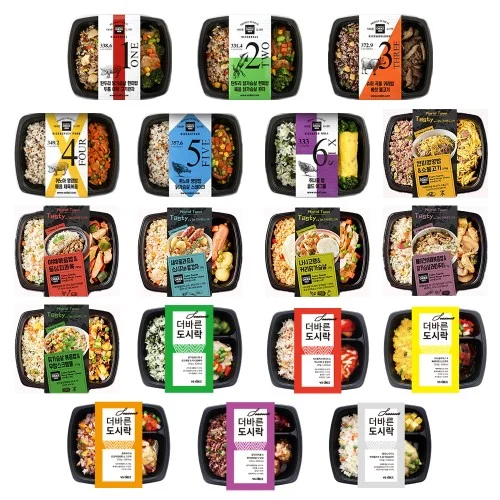 [05268] 더바른도시락 18종 6팩, 12팩, 20팩 식단관리 직장인 점심 간편식 한끼 냉동도시락