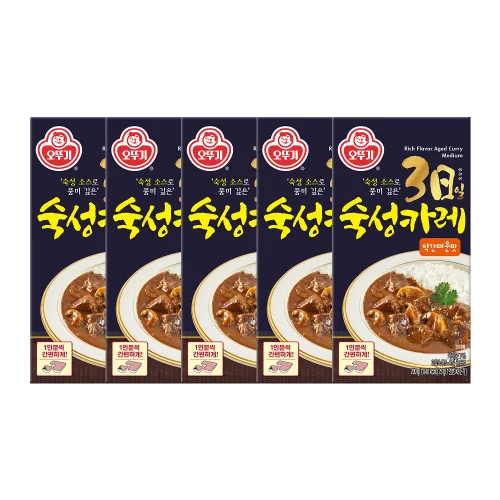 [05328] 오뚜기 3일숙성카레 고형 약간매운맛, 200g, 5개