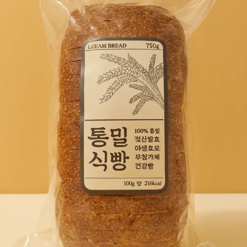 [06001] 리앰브레드100%통밀식빵 사워도우 통밀빵 무첨가 비건 주식용 식사빵 샌드위치빵