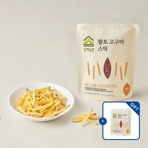 [06041] [리뉴얼] 상하농원 황토고구마 스틱 60g 8개 [+1개 추가 증정]