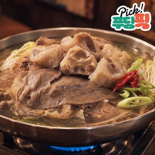 [06673] [푸딩픽] 소고기 수육전골 370g 밀키트 (사태 스지 머릿고기) 전문점 육수 국물안주 보양식