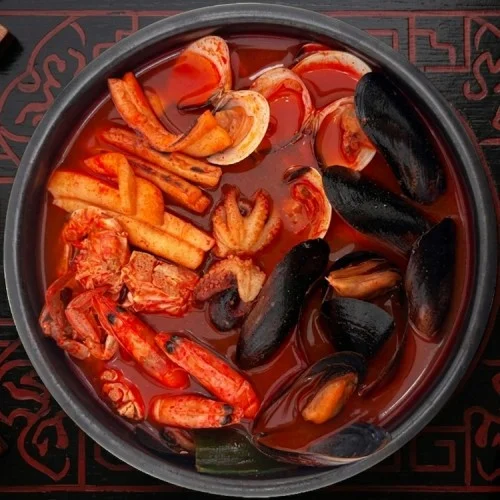 [06687] 얼큰 해물 불짬뽕탕 불맛 짬뽕 국물 안주 캠핑 밀키트 500g