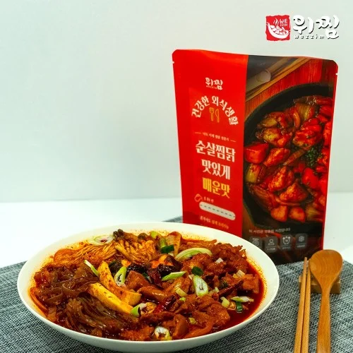 [06821] 위찜 간장 양념 닭다리 순살 안동찜닭 밀키트 2인분 720g 8개 순한맛