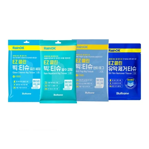 [06981] [3개 교차선택] 불스원 레인OK EZ클린 세차티슈 유리세정 유막제거 김서림방지 발수코팅