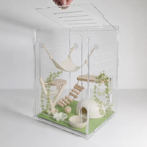 [07078] 도마뱀 사육장 크레스티드 게코 아크릴 집 크레 케이지 20x20x30