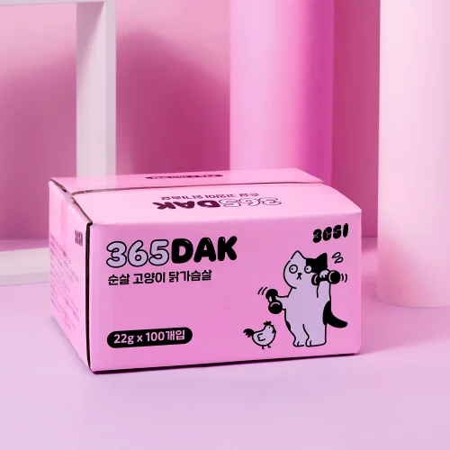 [07091] 3651 365닭 부드러운 고양이 닭가슴살 간식 순살, 22g, 100개