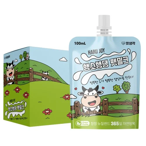 [07115] 펫생각 행소행댕 뉴질랜드 멸균 강아지 우유 펫밀크 음료 음수량 100ml, 10개