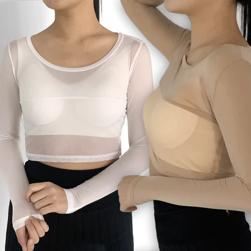 [07233] 스타니 여성 골프 이너웨어 라운드 크롭티 냉감 아이스 쿨 티셔츠 메쉬 여름 UV차단