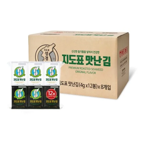 [07276] 지도표 성경김 맛난김 재래 식탁김 조미 도시락김 12봉 8개