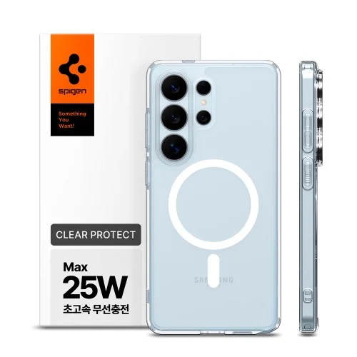 [07431] 25W 충전 슈피겐 갤럭시 맥세이프 케이스 울트라하이브리드맥핏 클리어화이트, 갤럭시S26 울트라