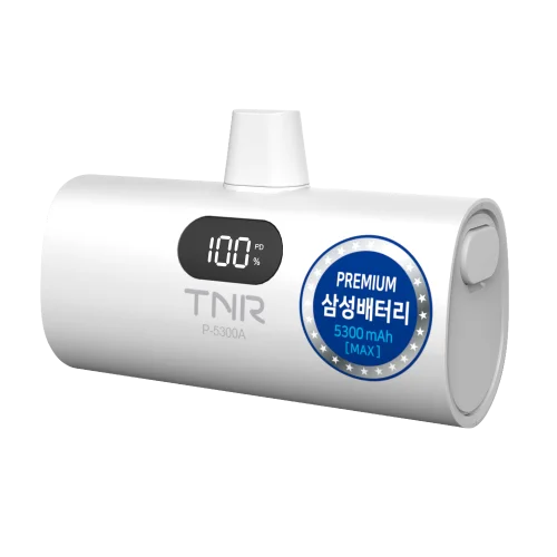 [07474] 티앤알 도킹형 보조배터리 삼성배터리셀 국산 고속충전 22.5W 5000mAh P-5300A, 화이트 C타입