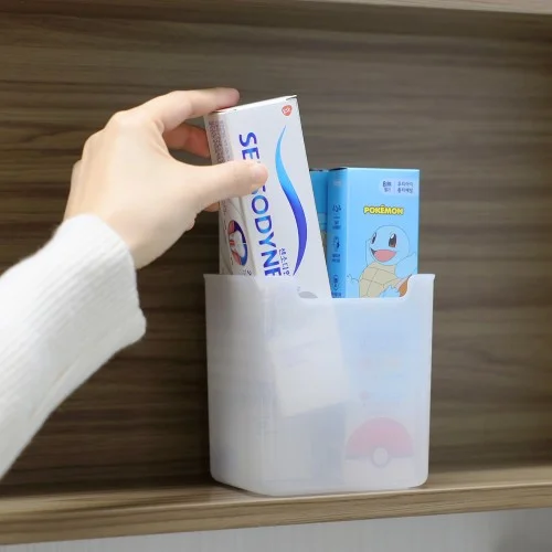 [07636] 반투명 다용도 정리함 기본 욕실 수납장 냉장고 정리