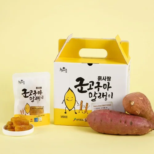[07990] 반건조 쫀득이 국산 말린 고구마 간식 군고구마말랭이, 60g, 10개