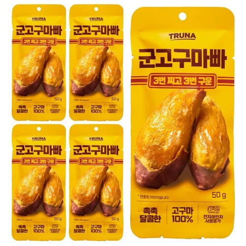 [07998] 트루나 군고구마빠 50g x 5봉 고구마말랭이 고구마간식 고구마스틱