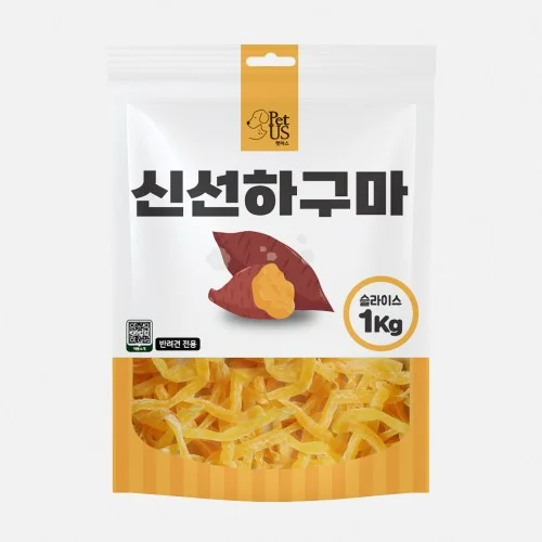 [08012] 펫어스 신선하구마 강아지고구마말랭이 대용량간식 미니스틱, 1kg, 1개