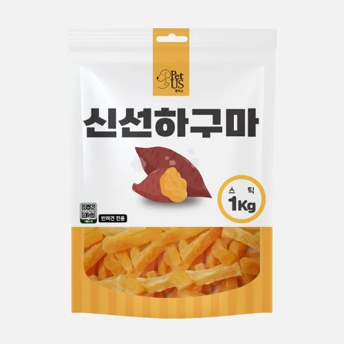 [08013] 펫어스 신선하구마 강아지고구마말랭이 대용량간식 스틱, 1kg, 1개