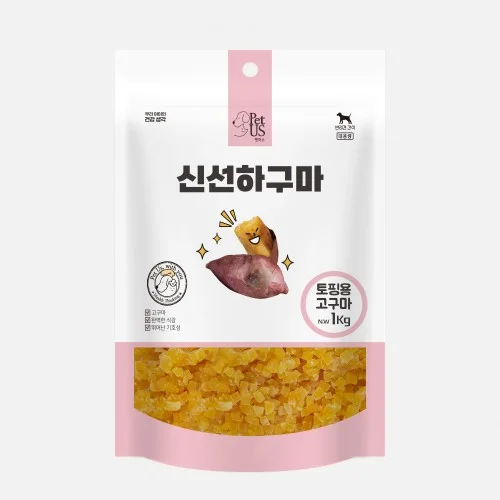 [08018] 펫어스 신선하구마 강아지고구마말랭이 대용량간식 미니큐브, 1kg, 1개