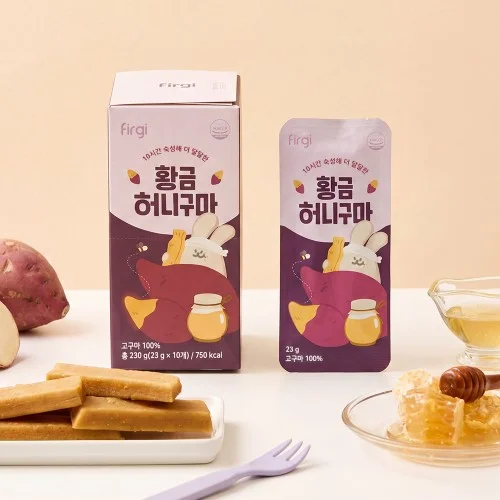 [08019] 퍼기 국산 아기 유아 간식 꿀 고구마 말랭이 10개입 1박스 황금 허니구마, 230g, 1개