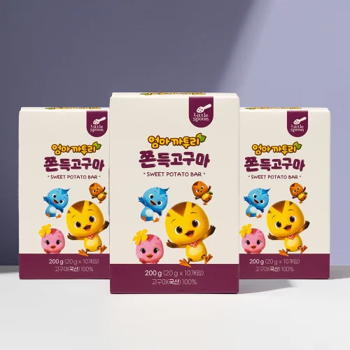 [08023] 리틀스푼 엄마까투리 쫀득 고구마 국산 스틱 말랭이 아기 간식 BOX 3개