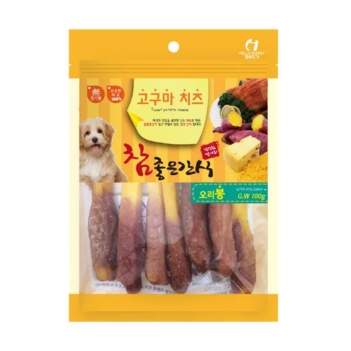[08025] 헬로도기 고구마치즈 강아지고구마 말랭이 건조 간식 오리, 100g, 1개