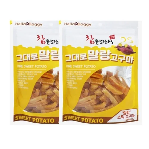 [08030] 강아지 고구마 말랭이 그대로 말랑고구마 스틱 250g 2개