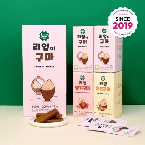 [08049] [한정][기획상품] 룰루맘 리얼이구마 4랑해 세트(3종 총 4박스 구성) 아기 고구마 말랭이 여행 간식
