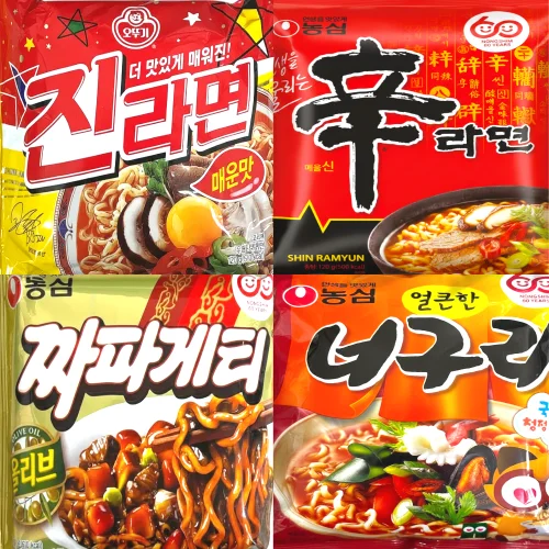 [09194] [워나점빵] 봉지라면 신라면 + 너구리 + 짜파게티 + 진라면 매운맛