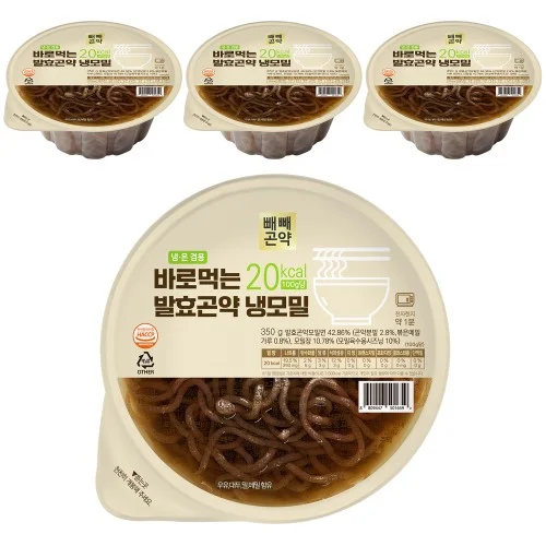 [09200] 국물까지 다먹어도 79kcal 바로먹는 발효곤약 냉모밀 350g, 4개