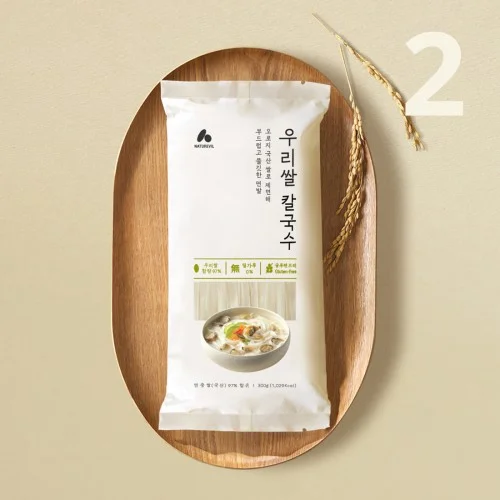 [09245] [네이처빌] 우리쌀 97% 노밀가루 쌀소면 쌀칼국수 300g 1개+1개입