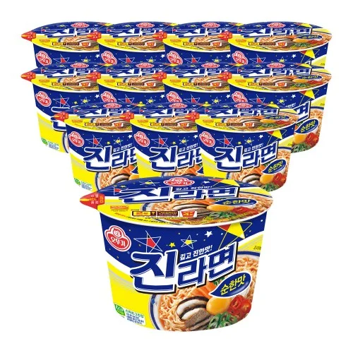 [09281] 오뚜기 진라면 순한맛 큰컵라면 110g, 12개