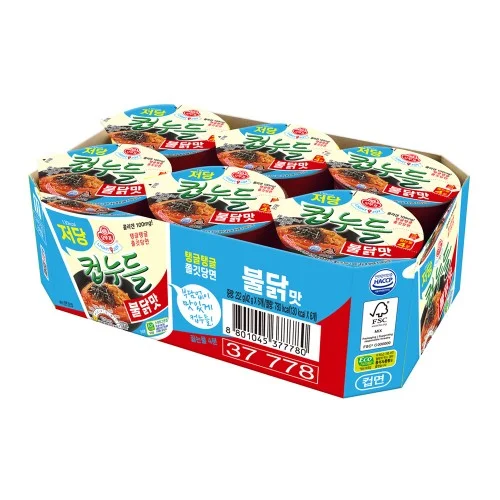 [09282] 오뚜기 LIGHT&JOY 저당컵누들 불닭맛 42g 6개