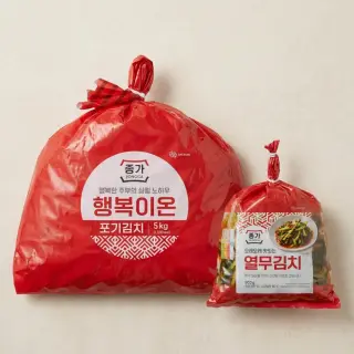 종가 행복이온 포기김치, 5kg, 1개 + 열무김치, 900g, 1개