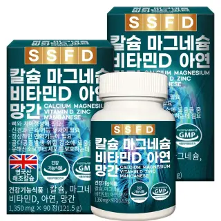 순수식품 칼슘 마그네슘 비타민D 아연 망간, 1350mg, 90정, 2박스