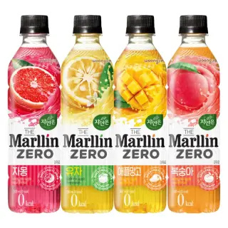 자연은 더말린 제로, 복숭아 5개 + 애플망고 5개 + 자몽 5개 + 유자 5개, 500ml, 20개