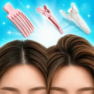 세플로 정수리 앞머리 뿌리볼륨 집게, 핑크, 3종, 1세트