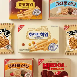 크라운제과 레트로 6종 과자 간식세트, 6개, 1세트