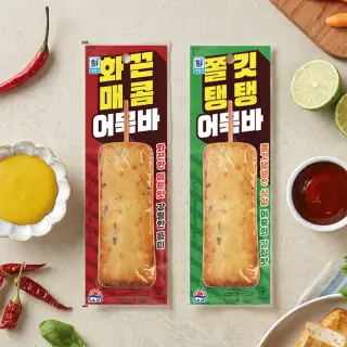 사조 쫄깃탱탱 어묵바 70g 10개 + 화끈매콤 어묵바 70g 10개, 총 20개
