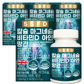 순수식품 칼슘 마그네슘 비타민D 아연 망간, 1350mg, 90정, 4박스