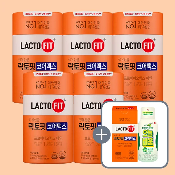 종근당건강 락토핏 코어맥스, 60포, 5개 +코어맥스, 30포, 1개 + 오늘비움, 1개