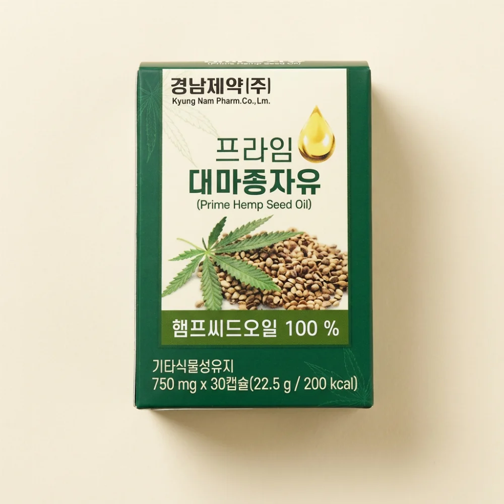 경남제약 프라임 대마종자유, 750mg, 30캡슐, 1박스
