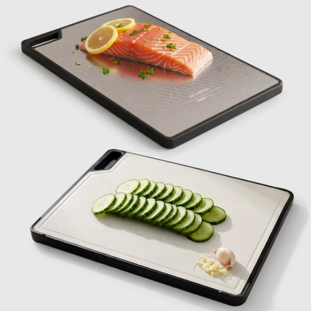 오브쿡스 리파인 스텐 304 양면도마, 실버, 365x260x20mm, 1개