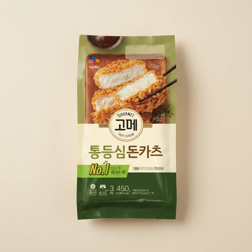 CJ제일제당 고메 바삭튀겨낸 돈카츠 통등심 + 모짜렐라, 450g, 1세트