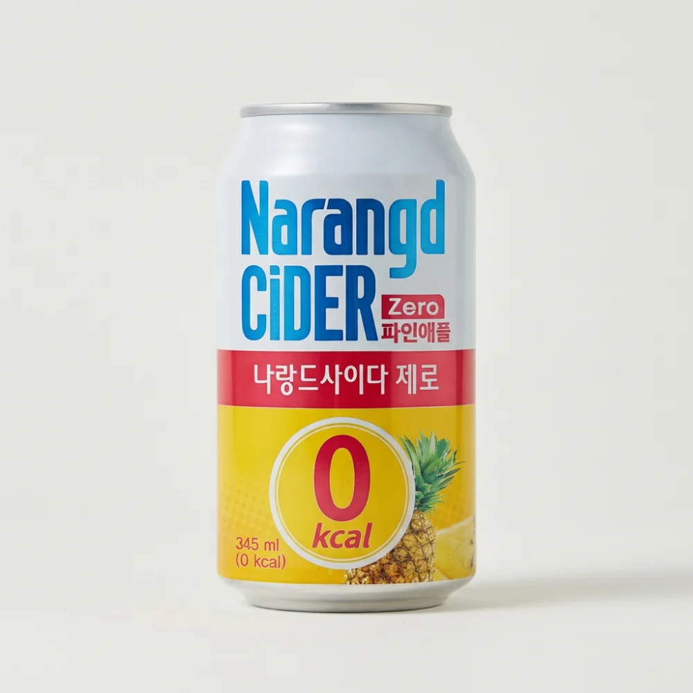 나랑드사이다 제로 파인애플, 345ml, 24개
