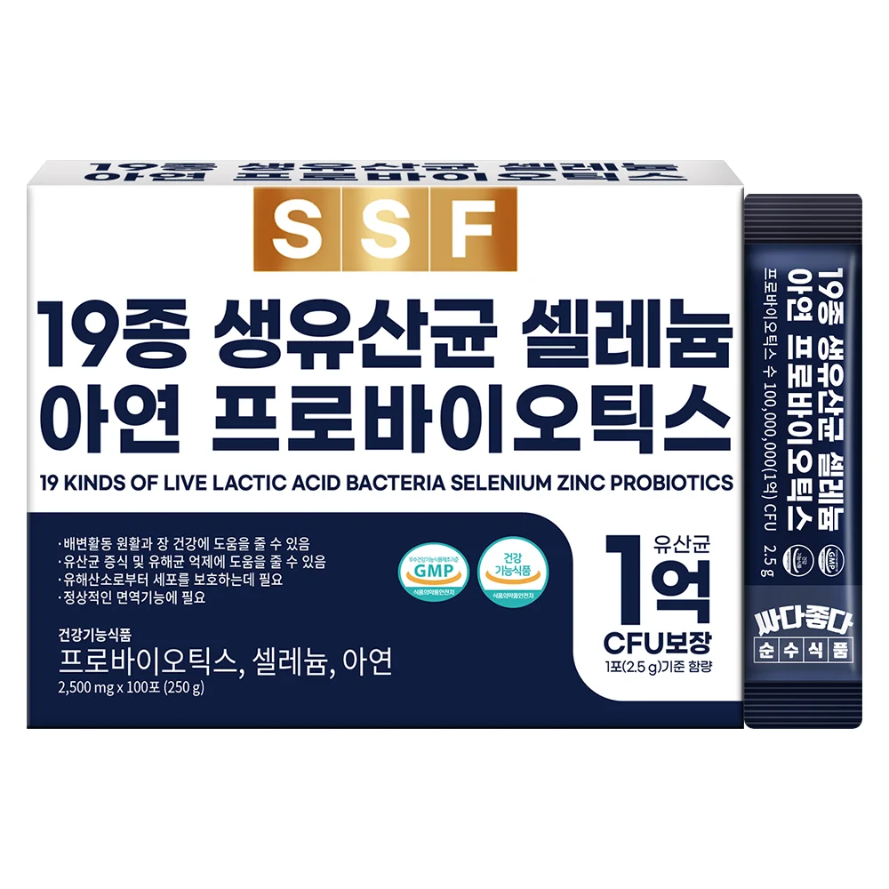 순수식품 19종 생유산균 셀레늄 아연 프로바이오틱스, 100포, 1박스