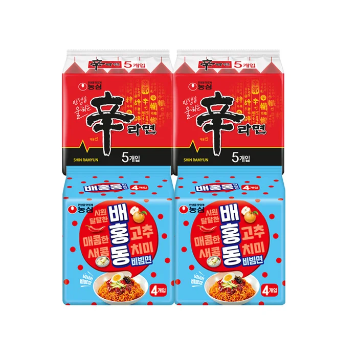 농심 신라면 10개 + 배홍동비빔면 8개, 1박스