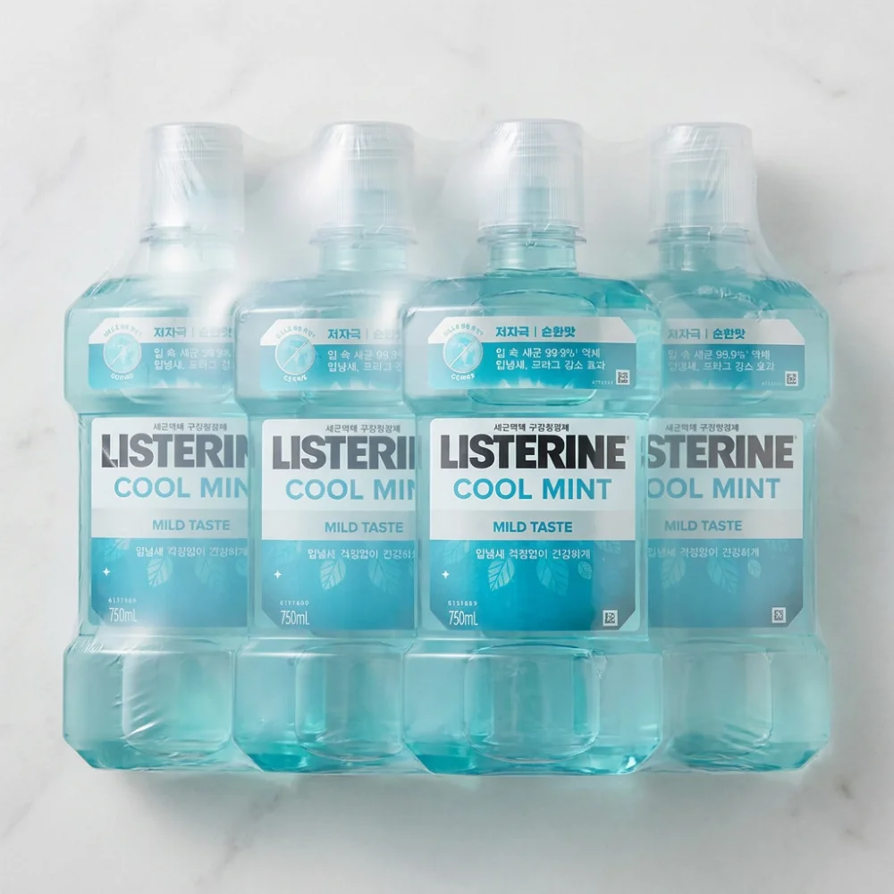 리스테린,리스테린 쿨민트 마일드 구강세정제,750ml ,4개