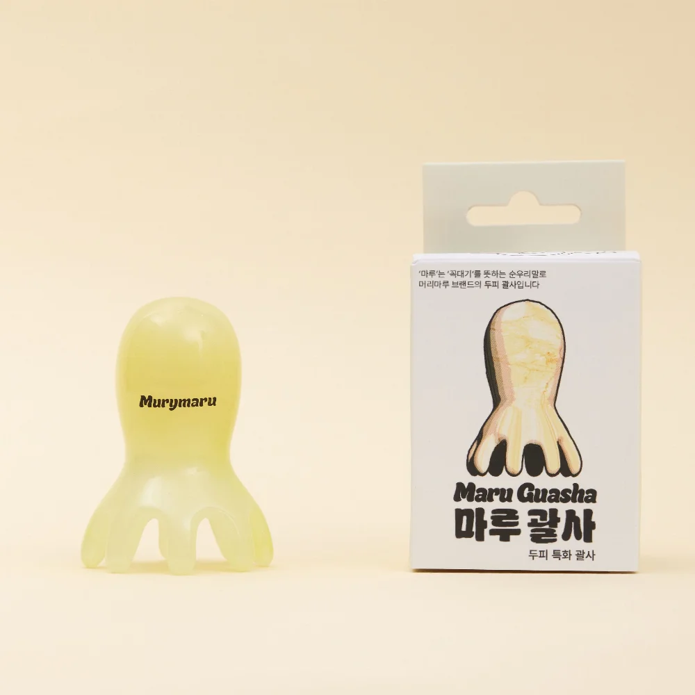 머리마루 문어 괄사 두피 마사지기, 레몬옐로우, 2개